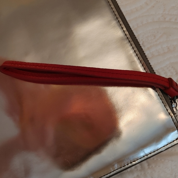 Club Monaco Silver Leather Pouch Clutch - Picture 5 of 5